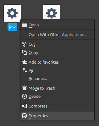 Make "java" file executable