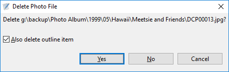 Delete Photo File dialog box