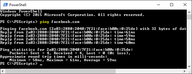 Facebook ipv6 address